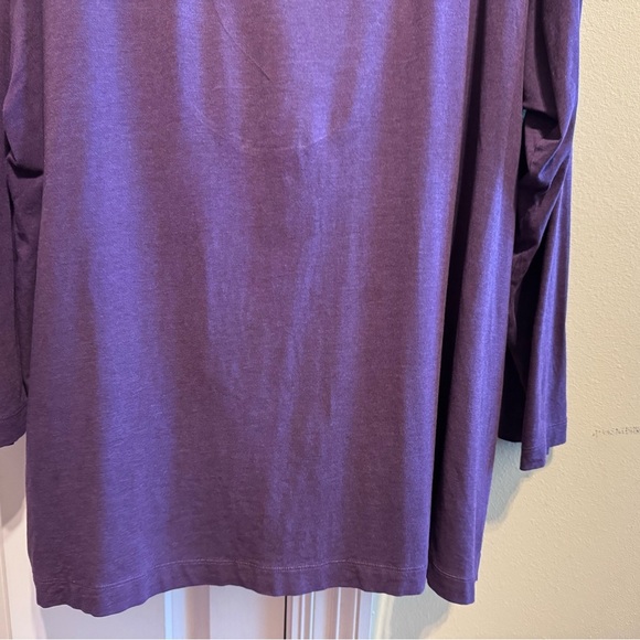 Lands’ End Women’s Purple Crew Neck Long Sleeve Top Shirt Layered Detail Sz 3x - Picture 3 of 8
